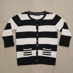 Vintage The Limited Black and White Striped Sweater